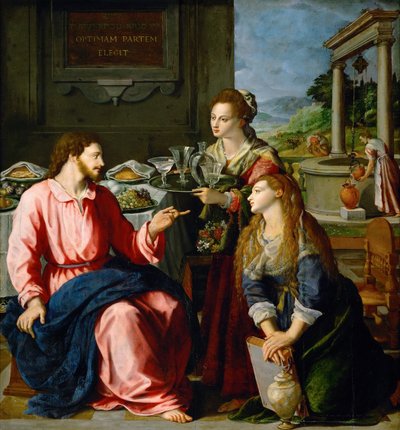 Christ with Mary and Martha by Alessandro Allori